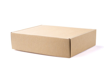 brown package box on isolated background