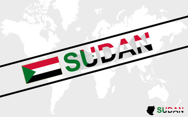 Sudan map flag and text illustration