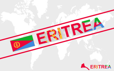 Eritrea map flag and text illustration