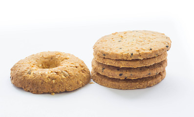 Cereal cookies isolated on white background