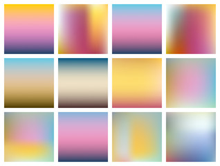 Set of vector gradient, blur backgrounds.