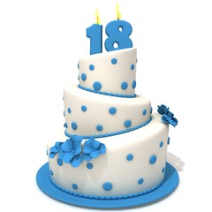 Birthday cake with number eighteen