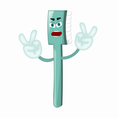 Angry Cartoon Toothbrush Dentist Children Kids Comic