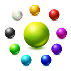 All colors and monochrome spheres illustration