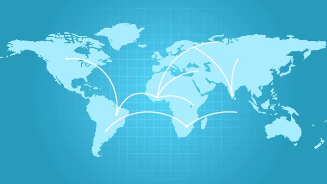 Networking over world map background