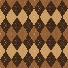 Argyle pattern brown rhombus seamless texture
