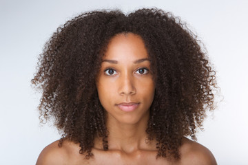 Beautiful african american young woman with curly hair