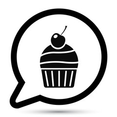 Vector cake bubble icon