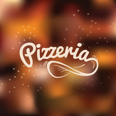 Pizzeria hand drawn lettering logo.