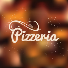Pizzeria hand drawn lettering logo.