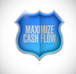 maximize cash flow seal sign illustration design