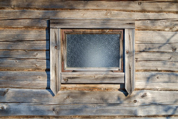 Obraz na płótnie Canvas log wall and window