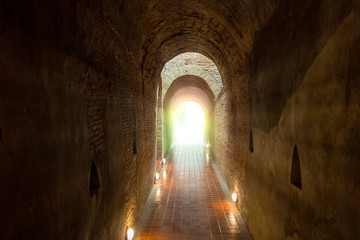 Light at the end of tunnel with Natural lighting.