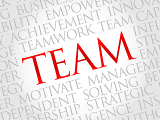 Team word cloud, business concept