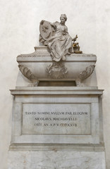Fototapeta na wymiar Niccolo Machiavelli tomb in Basilica di Santa Croce, Florence