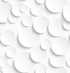 Behang Cirkels Naadloos patroon van witte cirkels met slagschaduwen