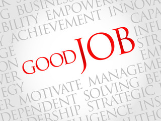 Good Job word cloud, business concept