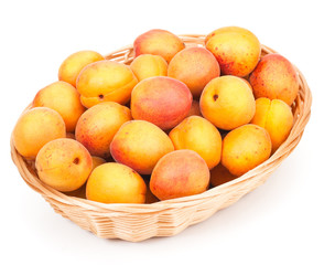 Apricots isolated on white background