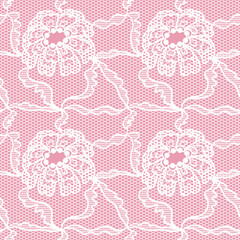Lace seamless pattern with flowers