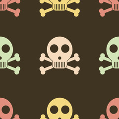 vector seamless pattern with skulls