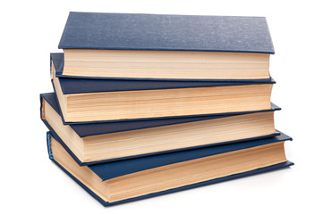Books on white background