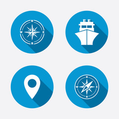 Windrose navigation compass, shipping delivery.