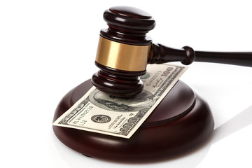 Gavel and banknotes