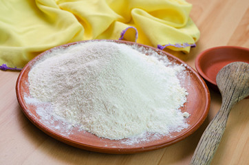 a flour in a plate