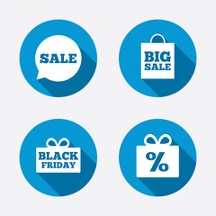 Sale speech bubble icon. Black friday symbol