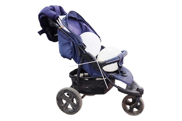 Perambulator under the white background