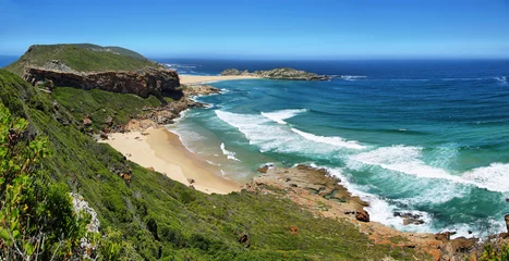 Tableaux sur verre Afrique du Sud White sand beach in Robberg nature reserve, South Africa