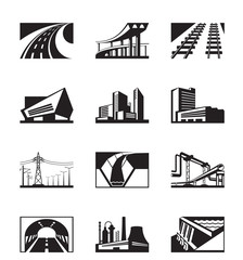 Different industrial construction - vector illustration