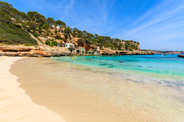 Beautiful sandy Cala Llombards beach on Majorca island, Spain