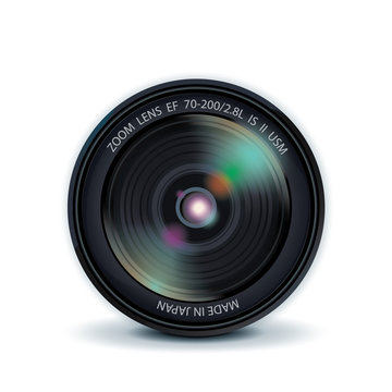Highly detalized camera lens, vector illustration