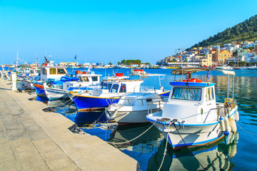 Obraz premium A view of a port in Kalymnos island, Greece