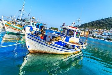 Obraz premium A view of a port in Kalymnos island, Greece