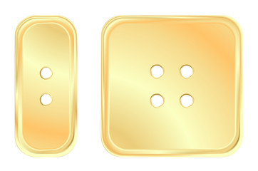 vector golden square and rectangular button sewing