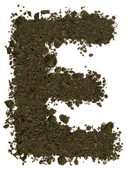 Alphabet of soil. Block capitals. Letter E