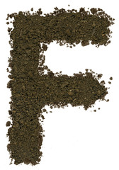 Alphabet of soil. Block capitals. Letter F