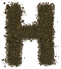Alphabet of soil. Block capitals. Letter H