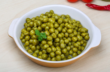 Green canned peas
