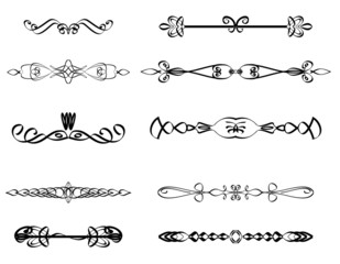 Fototapeta premium Zestaw przegródek kaligraficznych