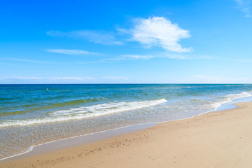 Fototapeta na wymiar Beautiful sandy beach near Leba, Baltic Sea, Poland