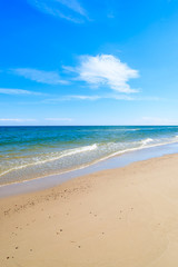 Fototapeta na wymiar Beautiful sandy beach near Leba, Baltic Sea, Poland