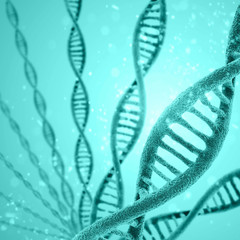 Digital illustration DNA structure in colour background
