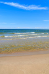 Beautiful sandy beach near Leba, Baltic Sea, Poland