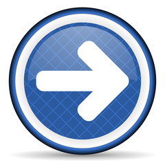 right arrow blue icon arrow sign