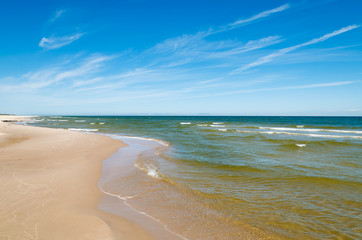 Beautiful sandy beach near Leba, Baltic Sea, Poland