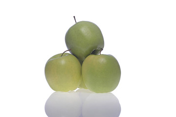 Pyramid from green apples