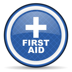 first aid blue icon